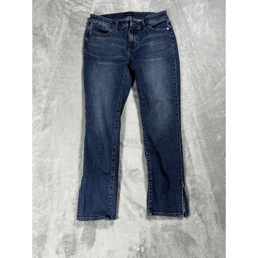 Talbots Slim Ankle Jean Ankle Blue Denim Ankle Gems Dark Wash Sz 6